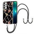 thumbnail image 1 of For Samsung Galaxy A73 5G Splicing Marble Flower Pattern TPU Phone Case with Lanyard, 1 of 4