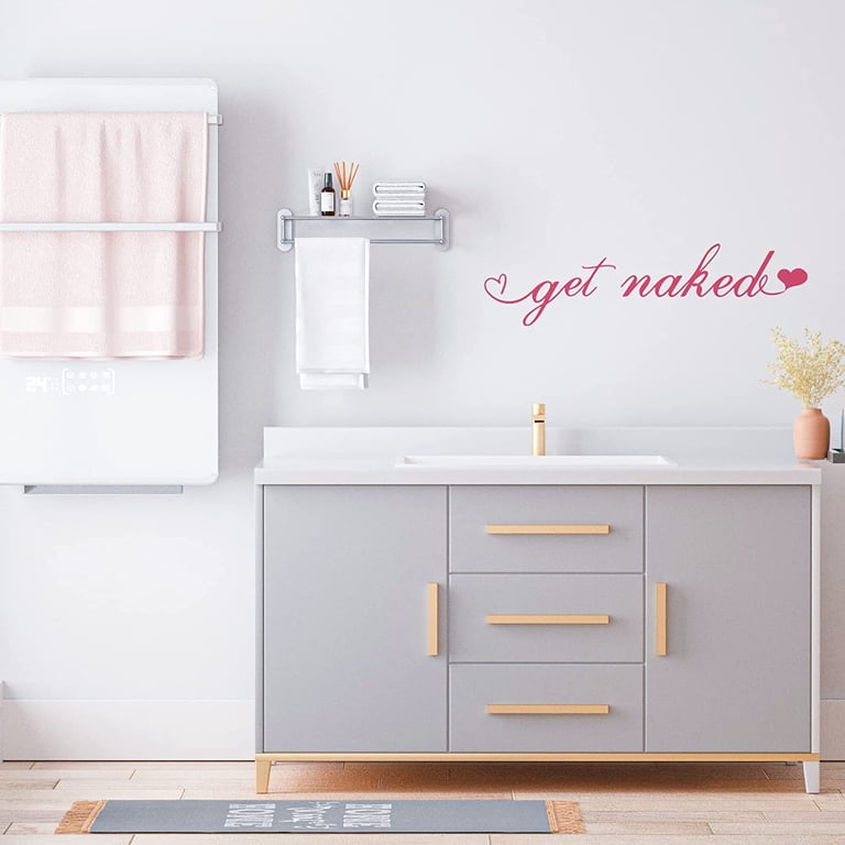 SEATUNE 'Get Naked' Motivational Wall Decal - 25x7 Inch Vinyl Bathroom Sticker, Easy To Apply