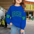 thumbnail image 5 of Otqutp St Patrick's Day Sweatshirt for Girls Kids Long Sleeve Crewneck Irish Clover Shirt Teen Boys Solid Soft Casual Hoodies Top, 5 of 6
