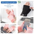 thumbnail image 3 of Tejido Guantes sin dedos Hombres blandos Mujeres A prueba de viento A prueba de viento Cálido Mantenimiento USB Carga eléctrica Calefacción Mittens Protector de mano interior Púrpura sidaley HA011717-01, 3 of 7