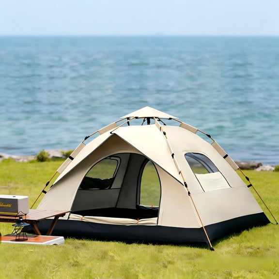 SUSUZI 4 Person Instant Camping Tent – 83"x83" Spacious 210D Oxford Waterproof Tent with Carry Bag for Outdoor Hiking Travel