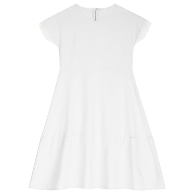 FAIWAD Robe en Coton et Lin pour Filles Été à Manches Courtes à Étages Robe Formelle Décontractée Fête Quotidien Plage Robe d'Été 4-14 Ans