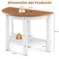 thumbnail image 3 of Banco de Ducha Costway Impermeable de 2 Niveles 65 x 46 cm Marrón y Blanco, 3 of 10