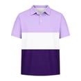 thumbnail image 5 of akafmk Boys School Uniform Shirts Short Sleeve Collared Shirt Colorblock Breathable Athletic Shirt Casual Summer Tops, 5-15Y, 5 of 7