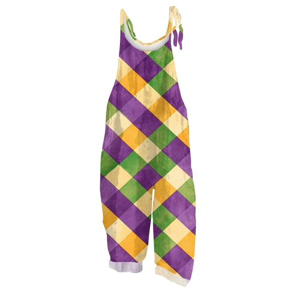 Fgvctg Mardi Gras Womens Overalls Wide Leg Pant Mask Graphic Overalls Sleeveless Romper Carnival Party Spaghetti Straps Jumpsuits Loose Bib Overalls Sprimg Clothes With Pockets Dark Gray M