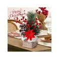 thumbnail image 3 of Small Artificial Christmas Tree Tabletop Decoration - Mini Tree With Red Berry And Pine Cone Ornaments On Red Stump For Indoor Holiday Decor, 3 of 11