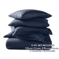 thumbnail image 3 of Nestl Duvet Cover 5 Piece Set - 2 Pillow Shams and 2 Pillowcases - Ultra Soft Double Brushed Microfiber Hotel Quality - California King (98"x104") - Navy, 3 of 7