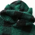 thumbnail image 6 of Ruyang Christmas Fleece Sweatshirts for Teen Girls Buffalo Plaid Fuzzy Pullover Hoodies Oversized Long Furry Hooded Coat, 6 of 6