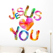 Jesus Loves You Wall Decal Wallmonkeys Peel and Stick Graphics (36 in H x 36 in W) WM502729