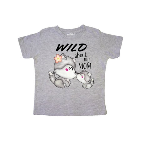 

Inktastic Wild About my Mom- mother and baby wolves Gift Toddler Boy or Toddler Girl T-Shirt