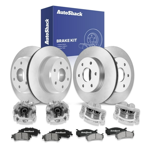 AutoShack Front Vented & Rear Vented Brake Rotors Ceramic Pads Calipers 16-PC Brake Kit Replacement for 2002 GMC Sierra 1500 2002 Chevrolet Silverado 1500