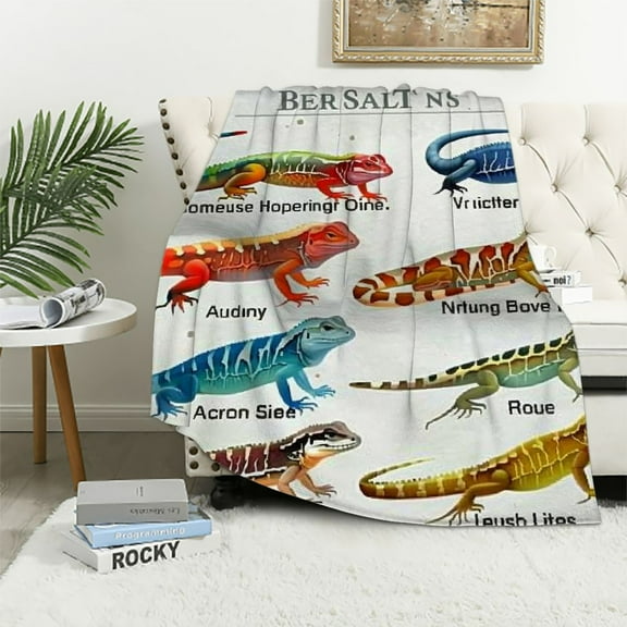 BCIIG Lizards Warm Lightweight Blanket Soft Fleece Blankets Throw Blanket Decor Cow Gifts All Seasons 40x50in