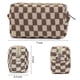 thumbnail image 3 of 2 Pieces Makeup Bag Checkered Cosmetic Bag Pink Green Makeup Pouch Travel Toiletry Bag Organizer Cute Makeup Brushes Storage Bag for Women, 3 of 4