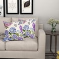 thumbnail image 6 of Spring Summer Floral Pillow Covers 16X16 Inch Purple Blue Flowers Bloom Butterfly Decorative Pillow Cases Colorful Throw Pillows Set of 2 Seasonal Farmhouse Home Decor for Sofa Couch Outdoor, 6 of 7