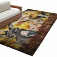 thumbnail image 2 of 3x5 Washable Area Rug, Farm Animal Flower Non-Slip Rectangle Rug for Living Room Bedroom, Retro Farmhouse Donkey Pig Cow Sunflower Leaf Wood Fence Indoor Low Pile Floor Mat for Home Decor, 2 of 9