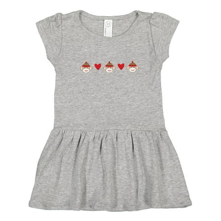 

Inktastic Sock Monkey Heart Border Gift Toddler Girl Dress