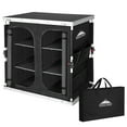 thumbnail image 7 of EAGLE PEAK Double Outdoor Folding Camping Table with Large 3-Tier Storage Organizer and Side Pockets, Portable Aluminum Camping Kitchen, Black, 7 of 7