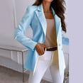thumbnail image 4 of outfmvch blazer jackets for women casual single button lapel slim suit temperat blazers for office ladies womens tops blue, 4 of 9