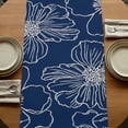 thumbnail image 5 of Table Runners 120 Inches Long Dress Scarves, Blue Flowers Farmhouse Coffee/Dining/Kitchen Table Runner for Living Room, Spring Floral Botanical Modern Art 13x120 Inch, 5 of 9