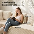 thumbnail image 4 of EuKer Sectional Couch, 105.7" Oversized Sofa Bed with Deep Seat for Living Room, Bedroom, Beige, 4 of 7
