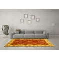 thumbnail image 3 of Ahgly Company Indoor Round Abstract Yellow Modern Area Rugs, 3' Round, 3 of 4