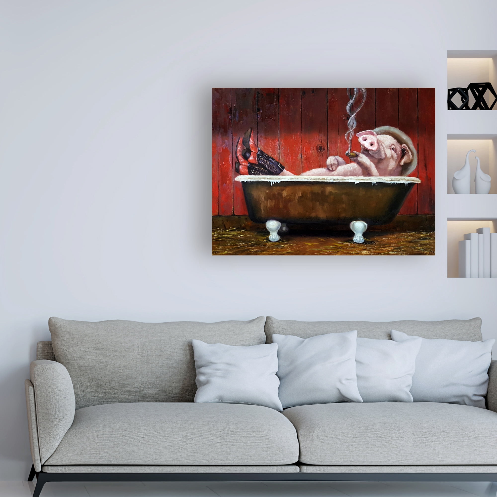 Trademark Fine Art 'Hog Heaven' Canvas Art by Lucia Hefferna