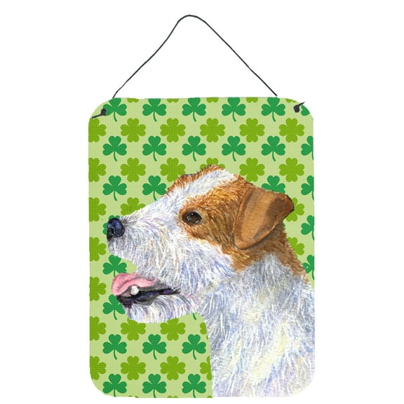Jack Russell Terrier St. Patricks Day Shamrock Portrait Wall or Door Hanging Prints