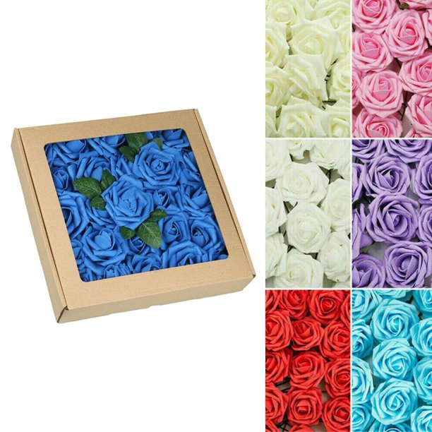 Flores artificiales de espuma BLESIY decoración de Despedida de Soltera Ramilletes azul
