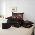 thumbnail image 6 of Homewish Rustic Camo Camouflage 7-Piece Twin Bedding Sets,American Falg Pattern Bedding Comforter Set,Red Black Sheet Sets For Teens,Super Cozy Room Decor Reversible, 6 of 8