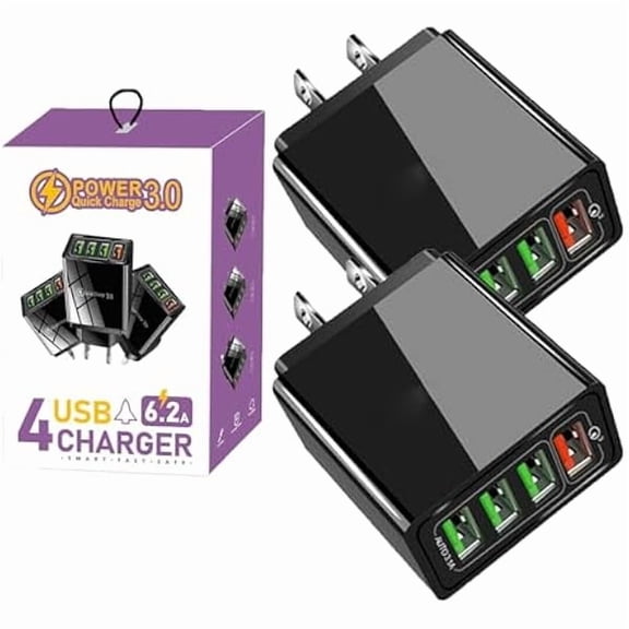 Hyper Charge Pro, Hyper Charge Pro Us Plug, Hypercharge Pro Phone Charger for All Phone (Black 2 PCS)