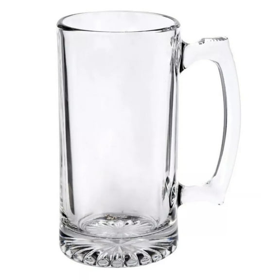 New Glass Beer Heavy Sports Mugs w/Handles 26.5 oz. Oktoberfest Beer Stein - 4PK