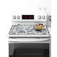 thumbnail image 2 of Farmhouse Navy Blue Floral Stove Top Covers for Electric Stove, 28'x20'' Linen Boho Paisley Flower Rustic Glass Ceramic Stove Cover Foldable Rubber Mat Heat Resistant Cooktop Protector for Kitchen, 2 of 8