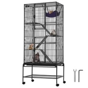 VEVOR 69" Rolling Metal Ferret Cage, Large 4-Tier Small Animal Cage with Ramps & Tray, Easy to Set up for Pet Rats, Hamster, Guinea Pig, Chinchilla, Squirrel, Hedgehogs, Bunny
