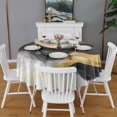 thumbnail image 2 of Black White Gray Gold Marble Pattern Round Tablecloth 60"x60",Wrinkle Wipeable Table Cloth for Kitchen Dining Room Picnic Patio Party, 2 of 6