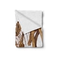 thumbnail image 2 of Dinosaur Soft Flannel Fleece Throw Blanket, Archeology Museum Theme Wild Tyrannosaurus Rex Skeleton Jurassic Period, Cozy Plush for Indoor and Outdoor Use, 50" x 60", Pale Caramel White, by Ambesonne, 2 of 6