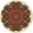 thumbnail image 1 of Ahgly Tapis Rond Lavable en Machine Intérieur Transitionnel Rouge Safran, 3 Pieds Rond, 1 of 7