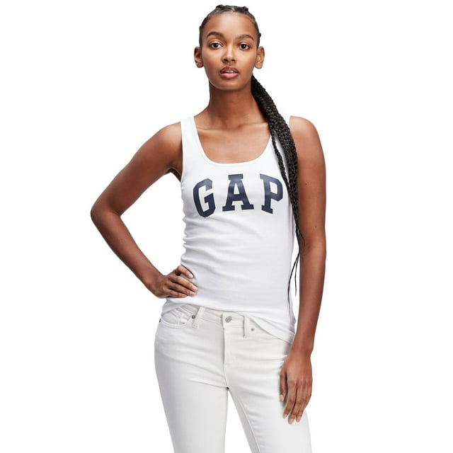 Camiseta sin mangas acanalada Shirt GAP, blanca, talla grande