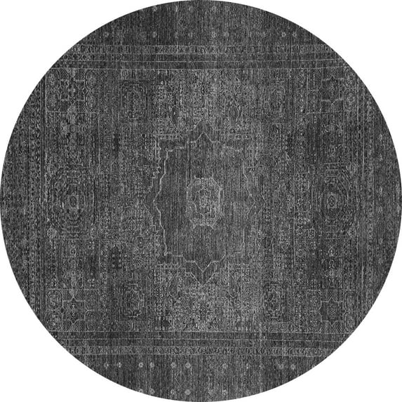 Ahgly Company Indoor Round Abstract Gray Modern Area Rugs, 5' Round