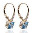 thumbnail image 2 of 14Kt Yellow Gold Swiss Blue Topaz With With Diamond Dangling Earring, 2 of 3