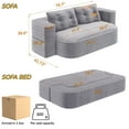 thumbnail image 5 of TesNus Convertible Sofa Bed 78.7", Plush Corduroy Fabric, Foam Filled, with Convertible Blanket, Light Grey, for Living Room Bedroom, 5 of 9