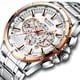 thumbnail image 3 of Reloj de negocios con correa de acero para hombre, reloj de cuarzo con calendario, luminoso, multifuncional, de seis pines, 3 of 5