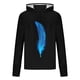 thumbnail image 3 of Ceisia Feather Print Hooded Top Men's Slim Fit Long Sleeve UV Protective Face Mask Shirt Black M Gifts, 3 of 5