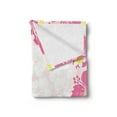 thumbnail image 2 of Luau Soft Flannel Fleece Throw Blanket, Graphic Frame of Pink Hibiscus Flourish Hawaiian Nature Abstract Style, Cozy Plush for Indoor and Outdoor Use, 50" x 60", Pink Yellow and Peach, by Ambesonne, 2 of 5