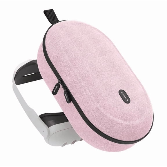 Syntech Medium Hard Carrying Case Compatible with Meta Quest 3S/Oculus Quest 3/2/Pro/Pico4 Accessories VR Headset with Elite Strap, Pink