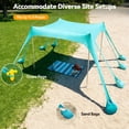thumbnail image 3 of Osoeri 10x10ft 8-10 Person Beach Tent Canopy with 8 Sandbags, UPF50+ Sun Shade Portable Sun Shelter Tents, Easy Setup for Camping Trips, Fishing, Backyard Fun and Picnics, 3 of 7