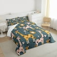 thumbnail image 3 of jejeloiu Cute Cartoon Giraffe Full Size Comforter Sets,Cute Flowers Print Bedding Comforter Set,Pink Loves Heart Bedding Sets For Teens,Luxury Bedroom Decor Reversible,3pcs, 3 of 8