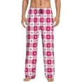thumbnail image 2 of Goofa Plaid Heart Printed Soft Pajama Pants for Men, Wide Leg Comfy Casual Lounge Yoga Pants-XX-Large, 2 of 9