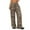 White, variant on Women's Loose Casual Fashionable Retro Leopard Print Elastic Waistline Straight Leg Pants