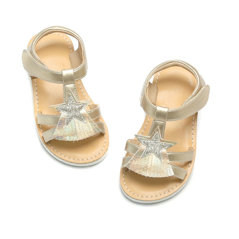 ESTINE Toddler Girls Sandals Little Kids Dress Flip Flops Glitter Tassel -  Gold 6M - Walmart.com