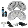 thumbnail image 2 of TRQ Premium Posi Metallic Brake Pad & Coated Rotor Kit Front & Rear w/Chemicals BKA23218 Fits select: 2002-2003 DODGE RAM 1500, 2 of 6